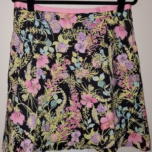 Rafaella Colorsplash Floral A-line Skirt, Sz 14